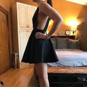 Tobi Black Flare Skater Dress